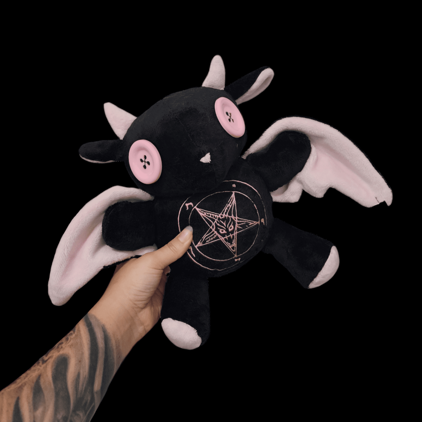 Baby Baphomet Plush - Black and PInk - Venom Doll Plushies